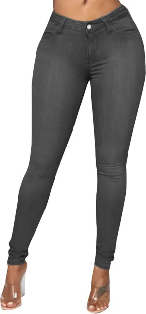 Skinny Jeans for Women Stretchy High Waisted Tummy Control Jeggings Sexy Butt Lifting Jeans Trousers with Pockets