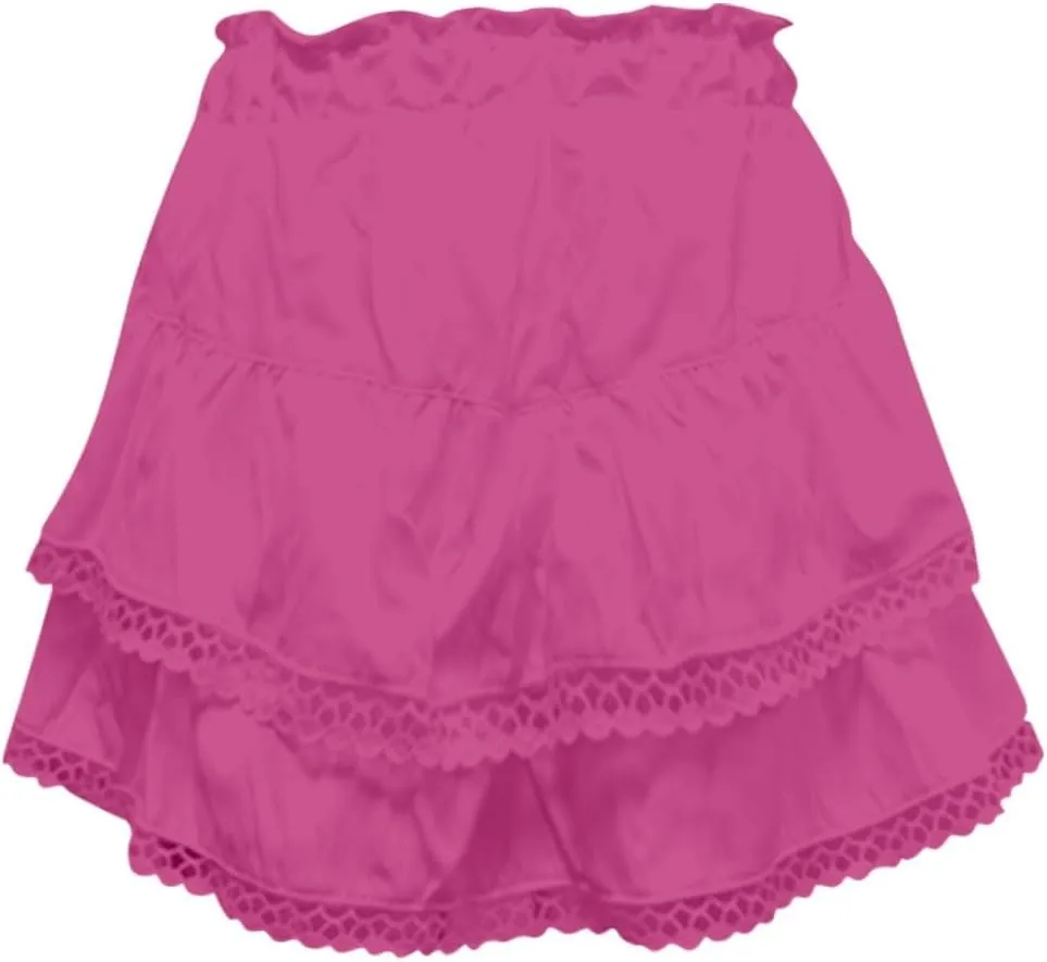 Skorts for Woman 2025 Vacation Stretchy High Waisted Ruffle Layered Skirt Flowy Tennis Golf Cute Crochet Mini Skirts