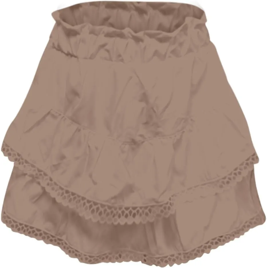 Skorts for Woman 2025 Vacation Stretchy High Waisted Ruffle Layered Skirt Flowy Tennis Golf Cute Crochet Mini Skirts