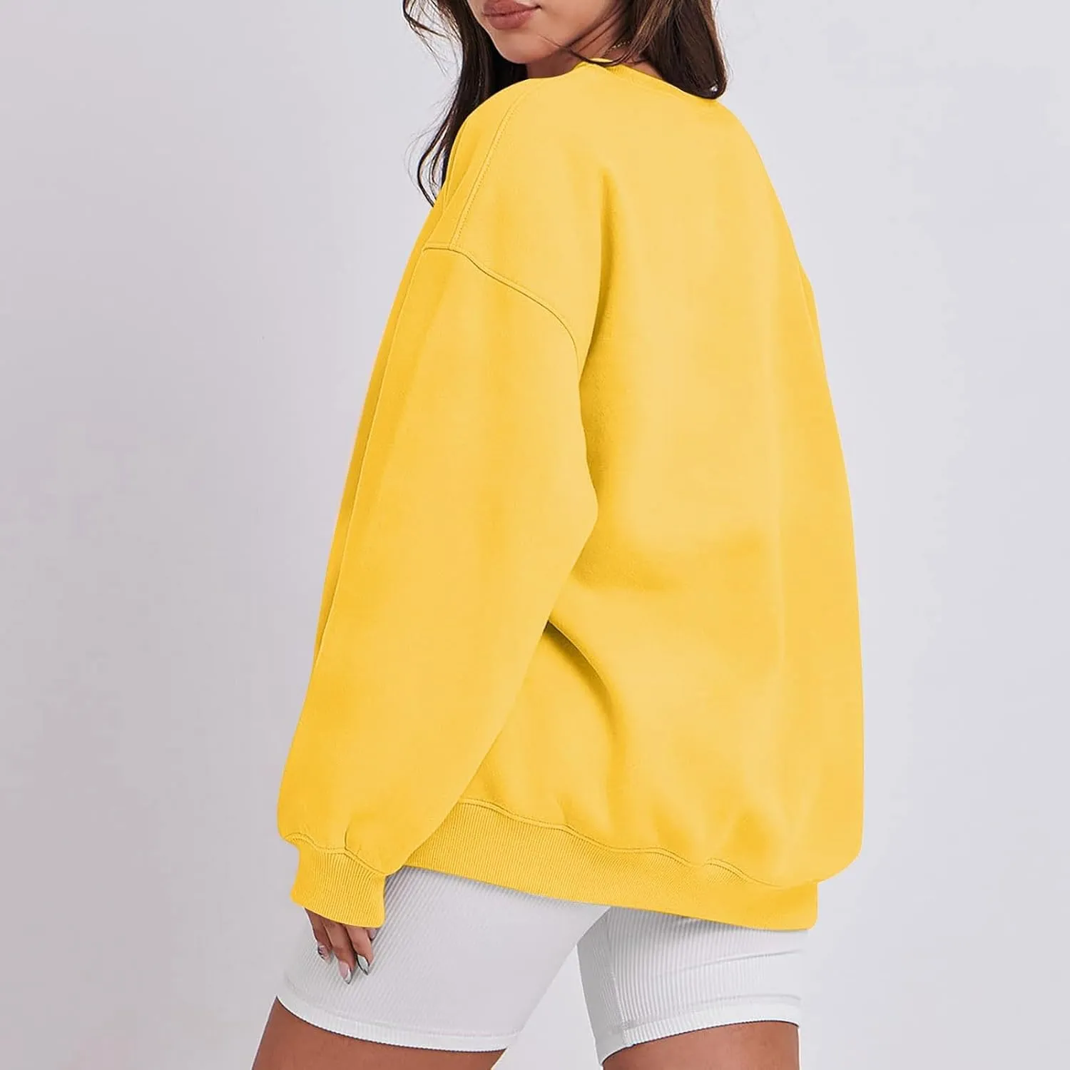 slqdgmryz Oversized Sweatshirt for Women Cute Crewneck Sweatshirts Loose Fit Preppy Fleece Pullover Hoodie Y2k Plain Sweaters