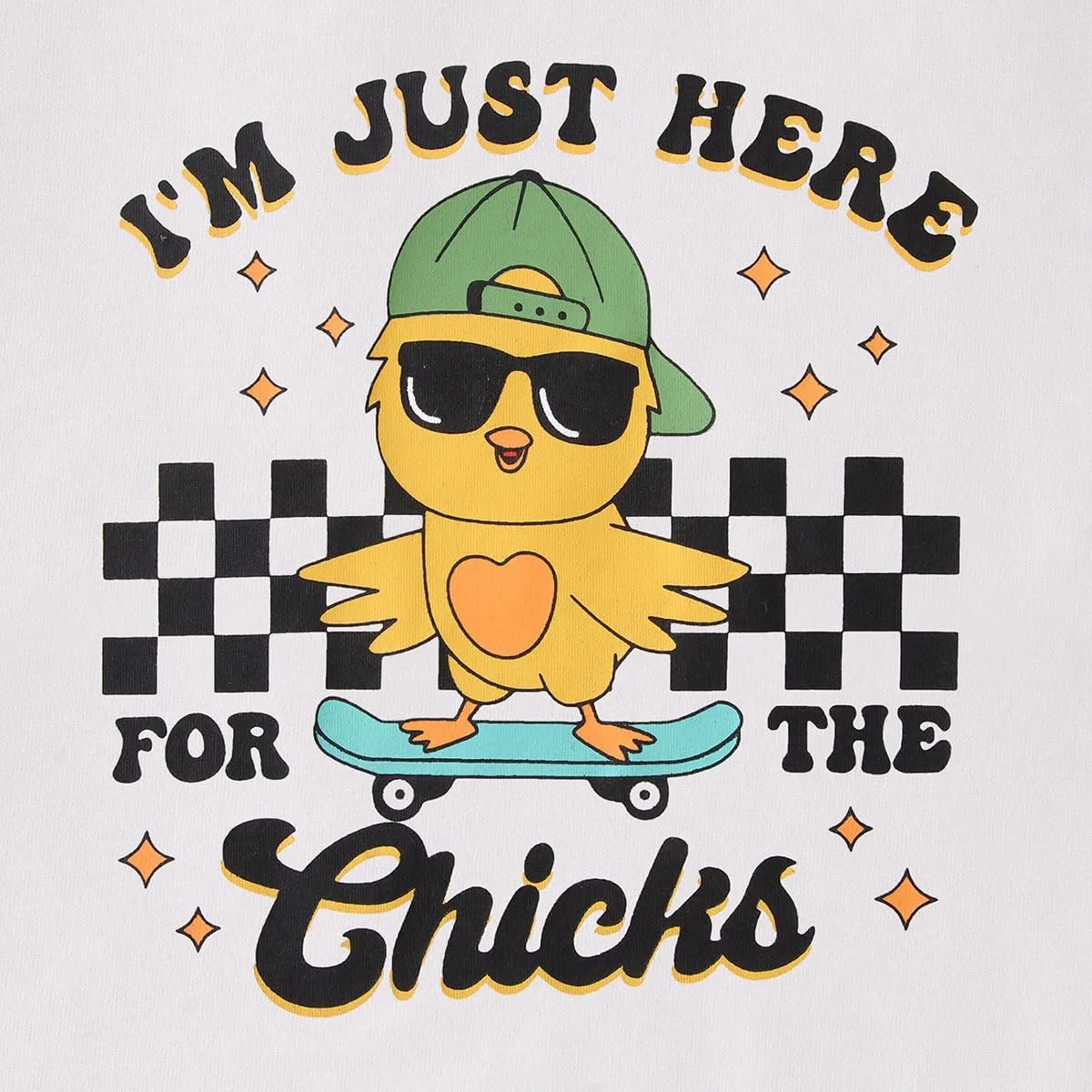 SOFEON Toddler Boy Easter Shirt Funny Chick Skateboard T-Shirt I'm Just Here for The Chicks Graphic Short Sleeve Tees Top