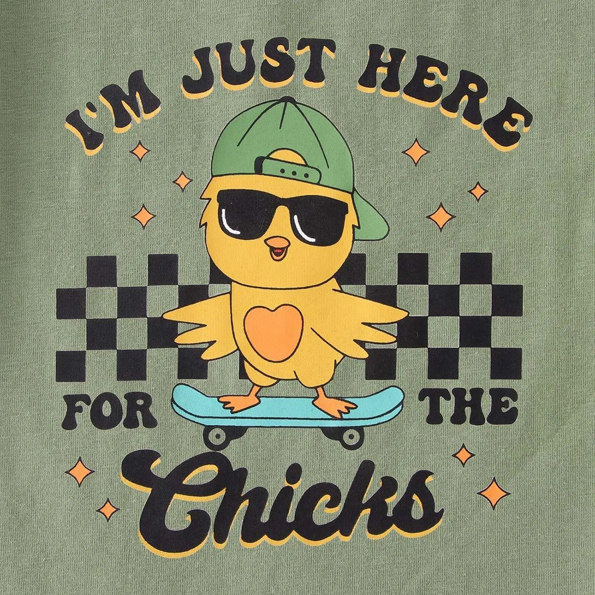 SOFEON Toddler Boy Easter Shirt Funny Chick Skateboard T-Shirt I'm Just Here for The Chicks Graphic Short Sleeve Tees Top