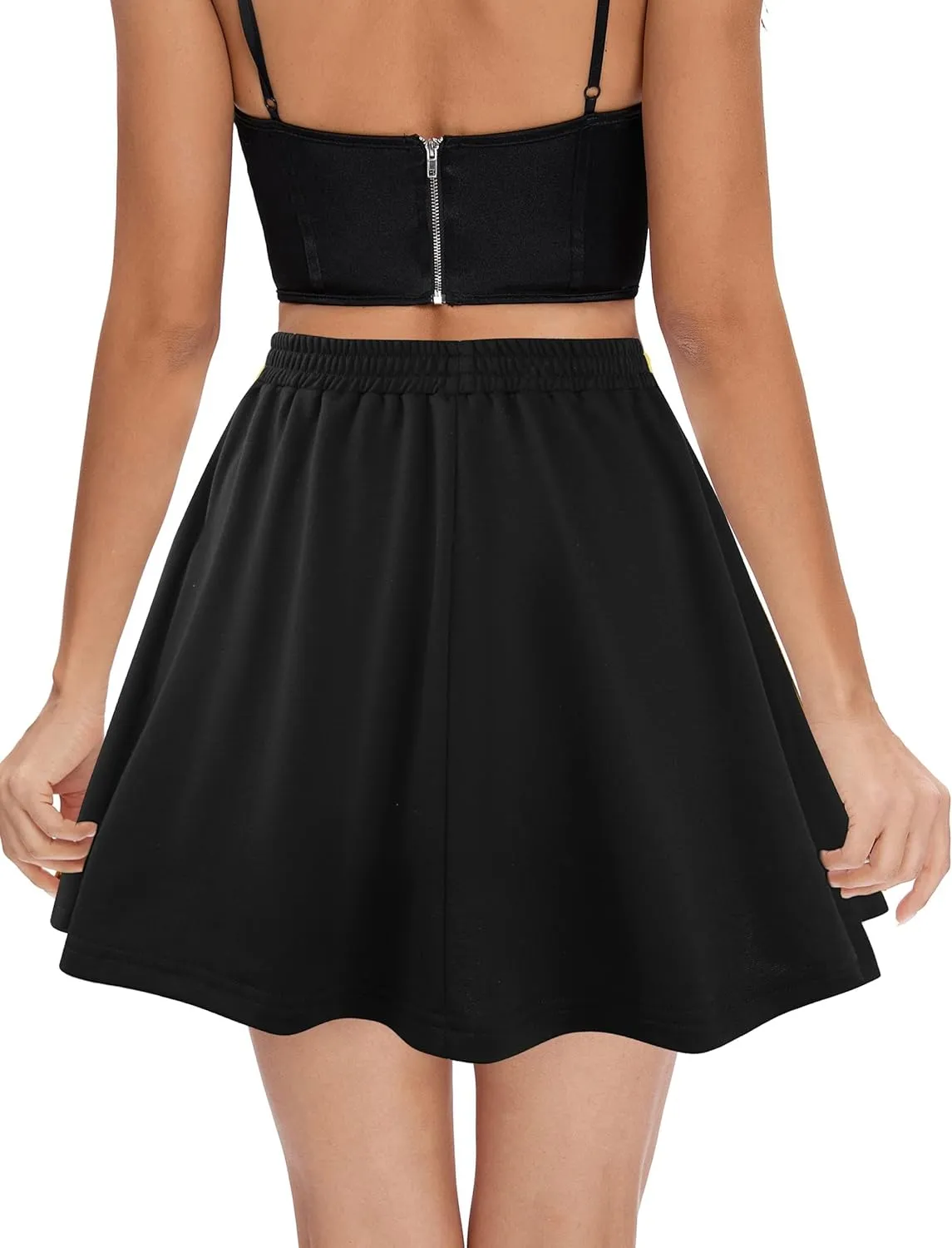 SOFIA'S CHOICE Women's High Waist Flared Mini Skirts A Line Skater Skirts with Pockets