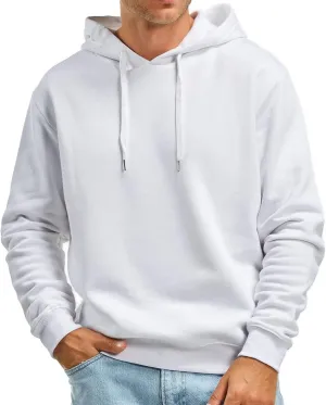 Solid Hoodies for Men Oversized Trendy Long Sleeve Drawstring Hooded Sweatshirts Casual Pullover Tops with Pockets