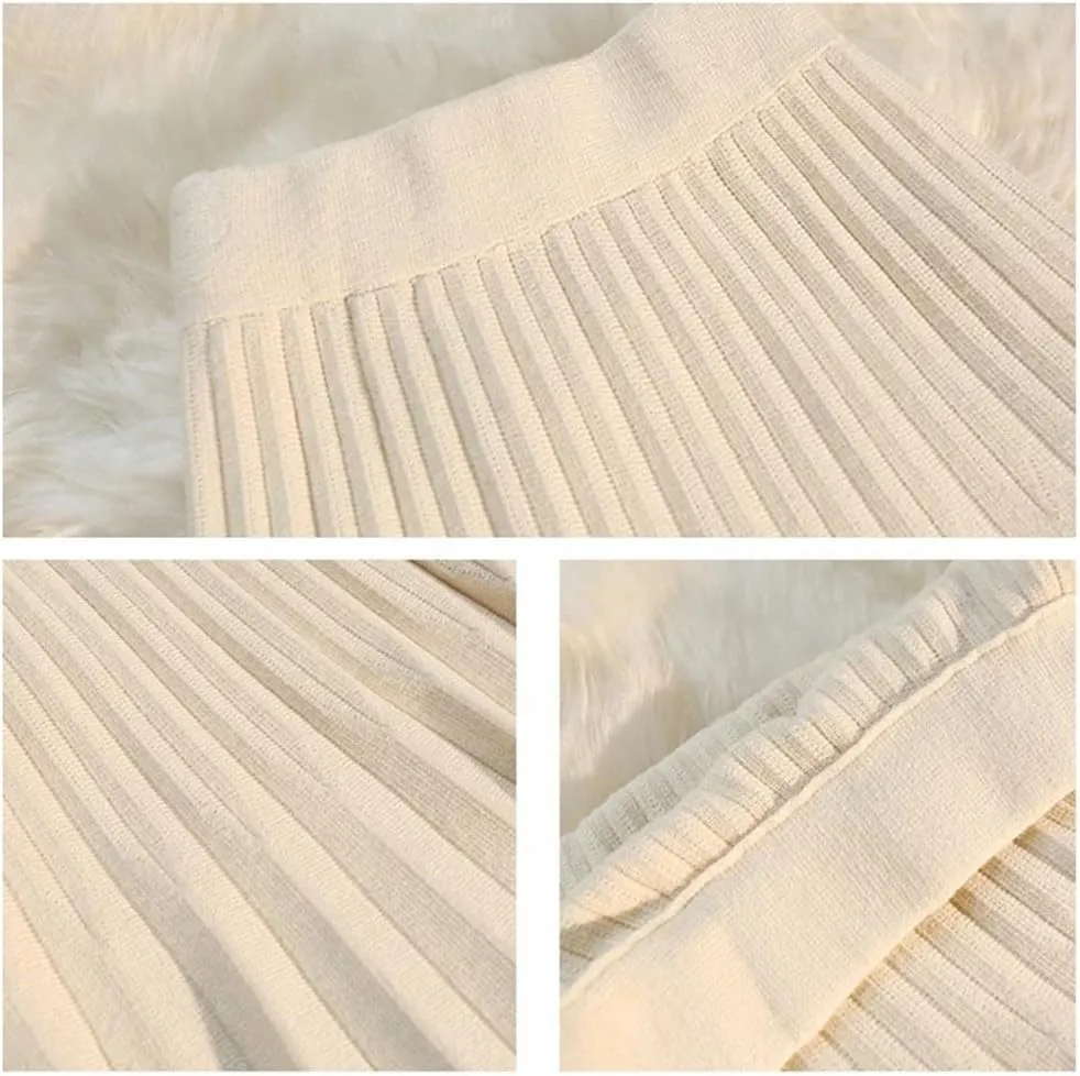 Spring Winter Knitted Pleated Skirts Women's Elastic High Waist A-Line Skirts Casual Slim Short Mini Skirts