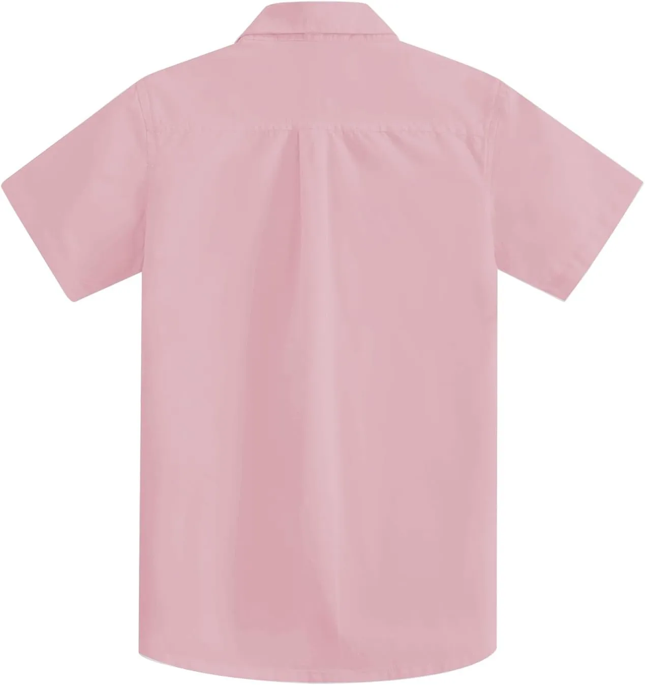 Spring&Gege Boys' Short Sleeve Dress Shirts Formal Uniform Woven Solid