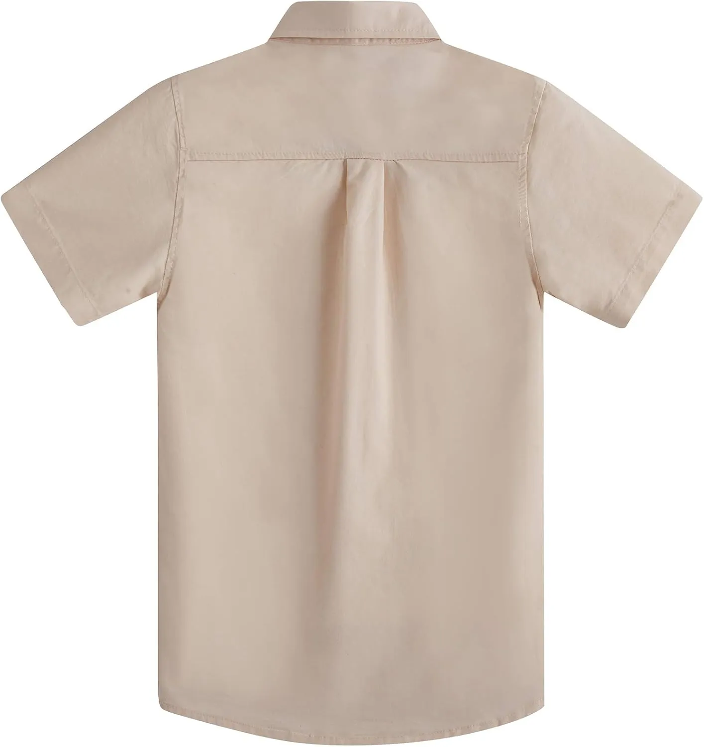 Spring&Gege Boys' Short Sleeve Dress Shirts Formal Uniform Woven Solid