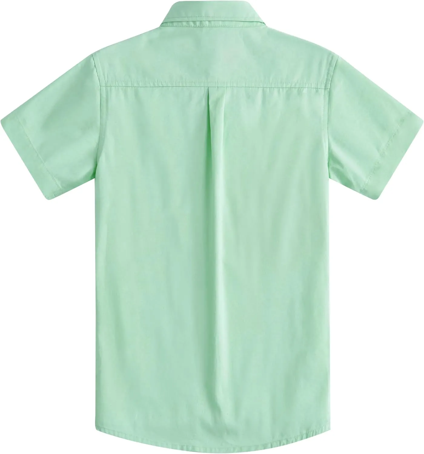 Spring&Gege Boys' Short Sleeve Dress Shirts Formal Uniform Woven Solid