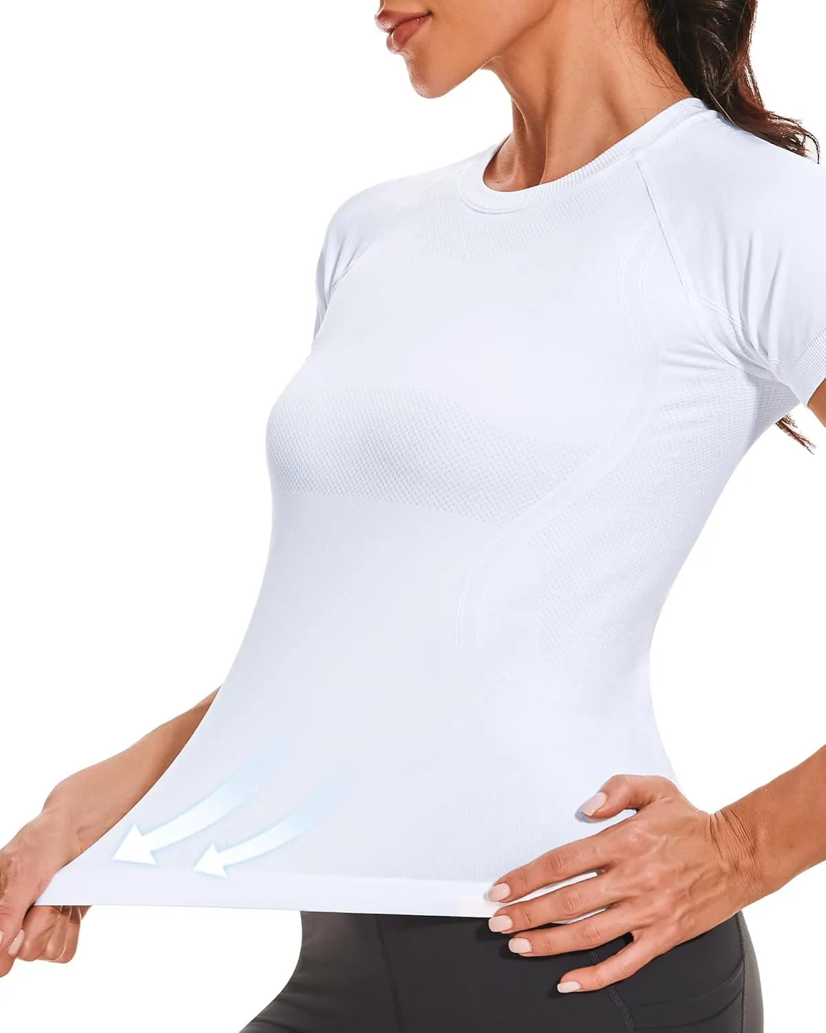 Stelle Women Seamless Workout Tops Short Sleeve Athletic Shirts Breathable Moisture Wicking Tees