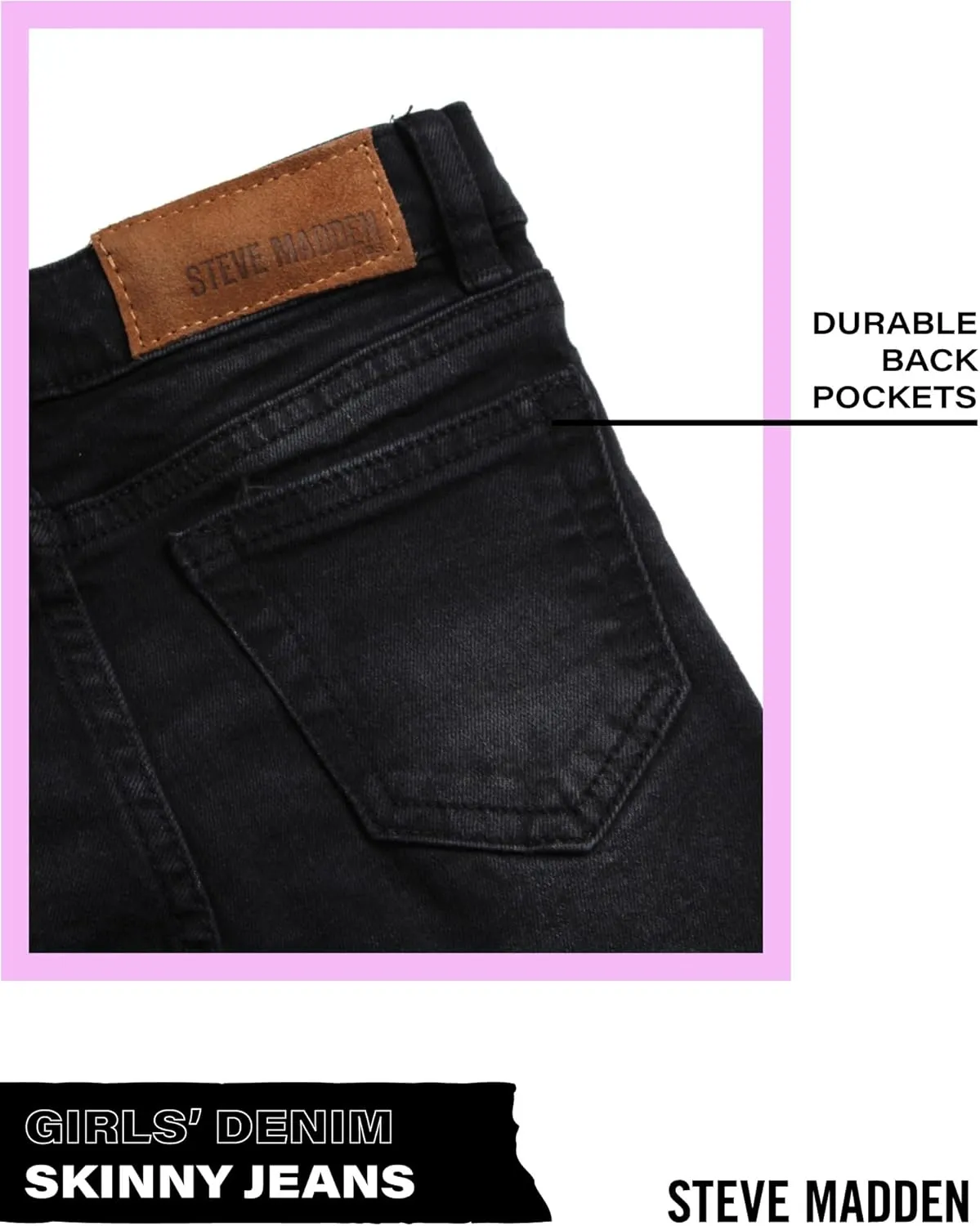 Steve Madden Girls' Jeans - Comfort Stretch Twill Denim Skinny Jeans - Skinny Fit Jeans - Casual Pants for Girls (4-16)