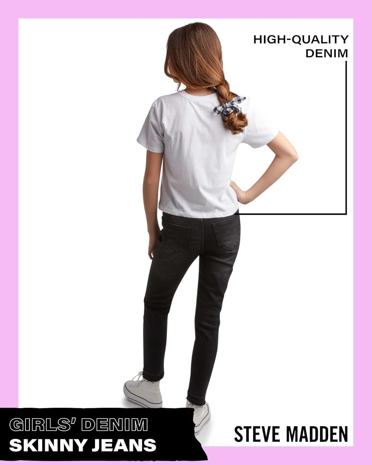 Steve Madden Girls' Jeans - Comfort Stretch Twill Denim Skinny Jeans - Skinny Fit Jeans - Casual Pants for Girls (4-16)