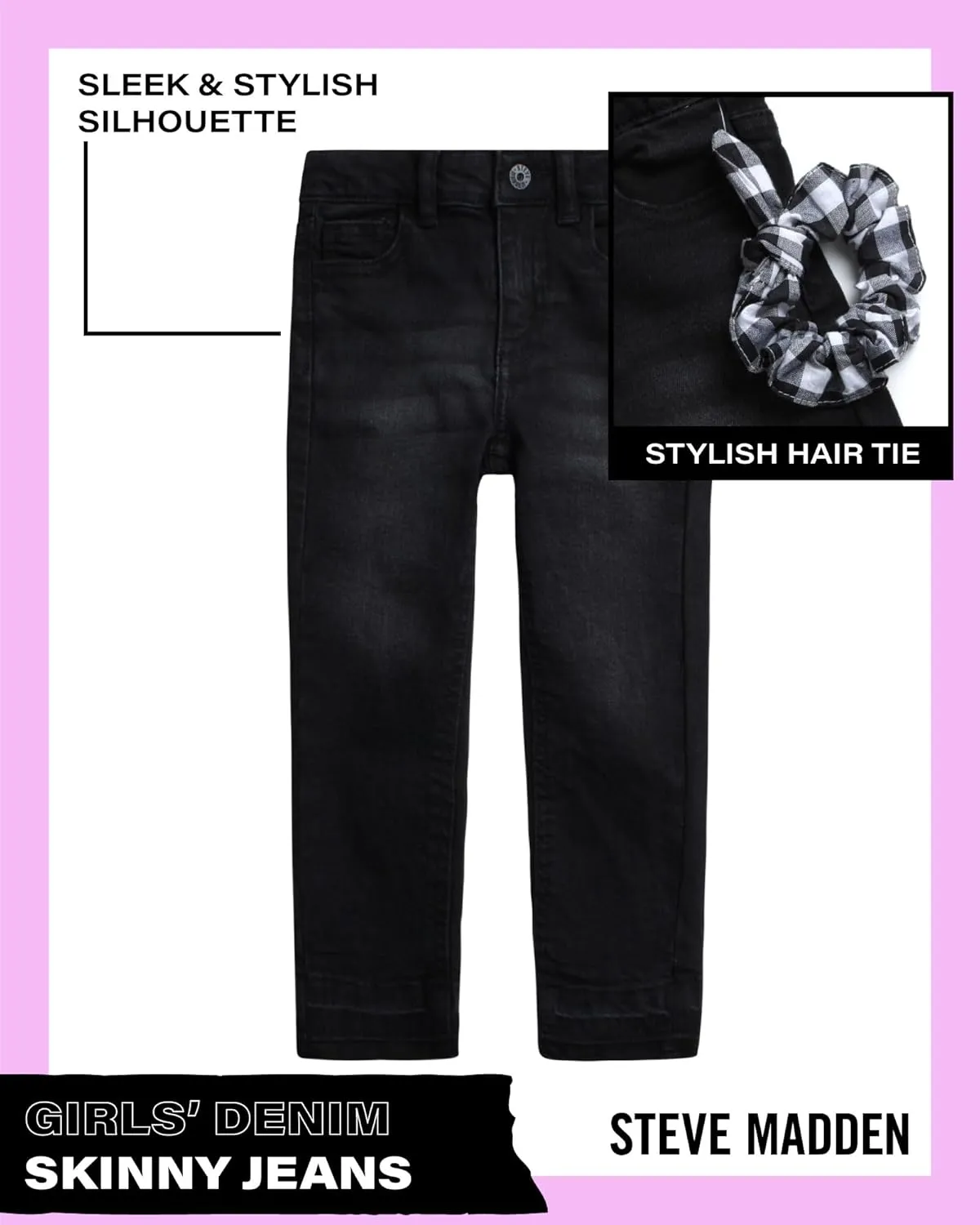 Steve Madden Girls' Jeans - Comfort Stretch Twill Denim Skinny Jeans - Skinny Fit Jeans - Casual Pants for Girls (4-16)