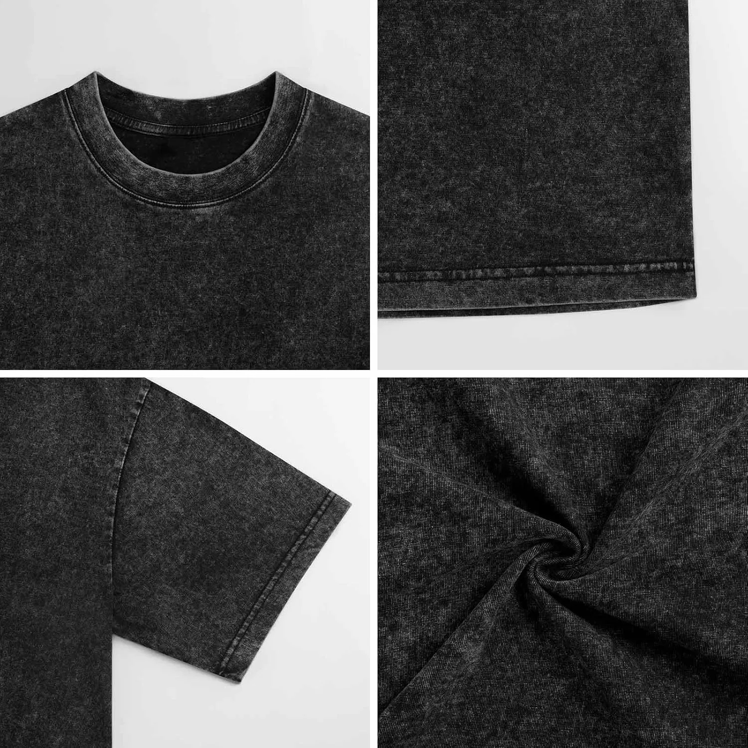 Stretchable Vintage Oversized Cotton T-Shirts Loose Shirts Crew Neck Tees