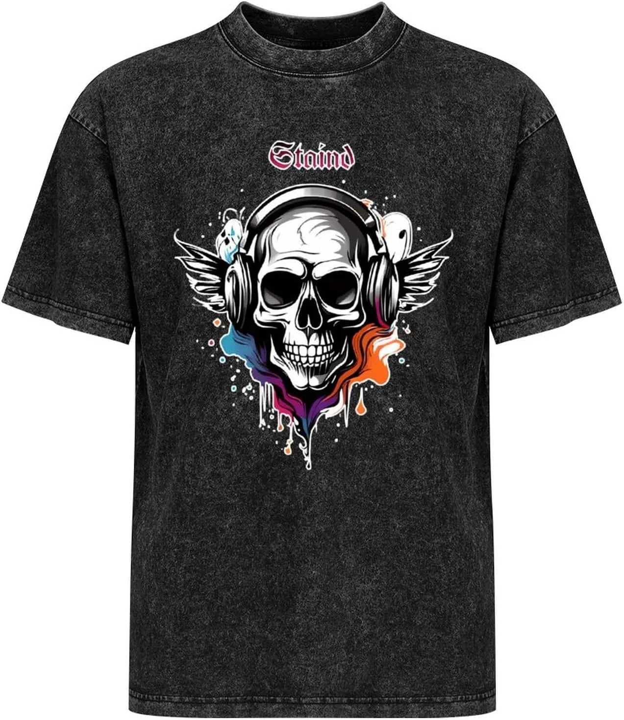 Stretchable Vintage Oversized Cotton T-Shirts Loose Shirts Crew Neck Tees