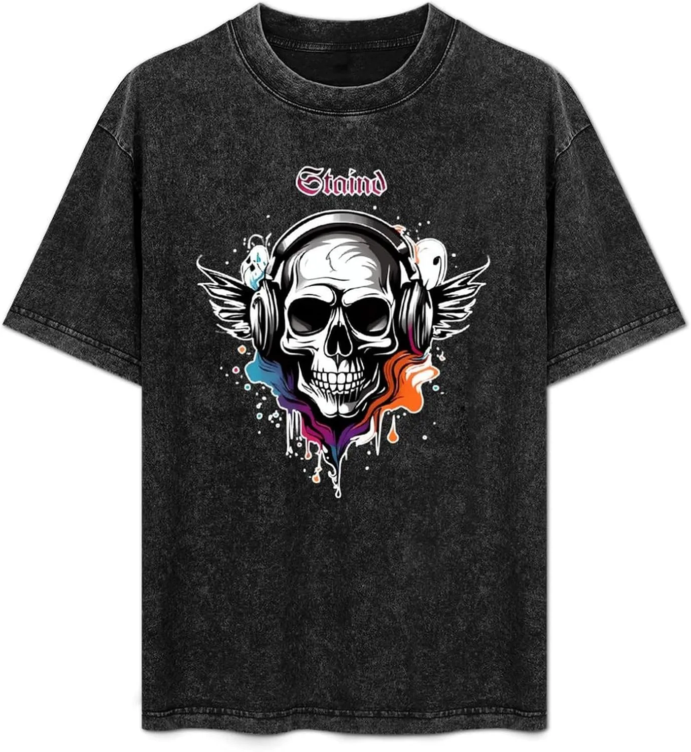 Stretchable Vintage Oversized Cotton T-Shirts Loose Shirts Crew Neck Tees