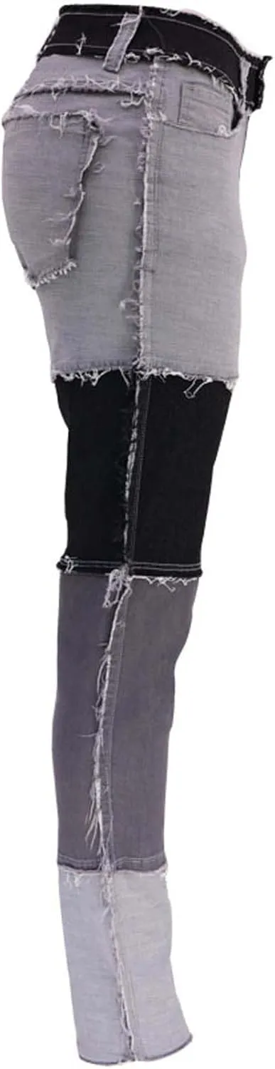 Stretchy Jeans for Women High Waist Skinny Color Block Denim Pants Trendy Patchwork Slim Jeans Casual Tight Jeans