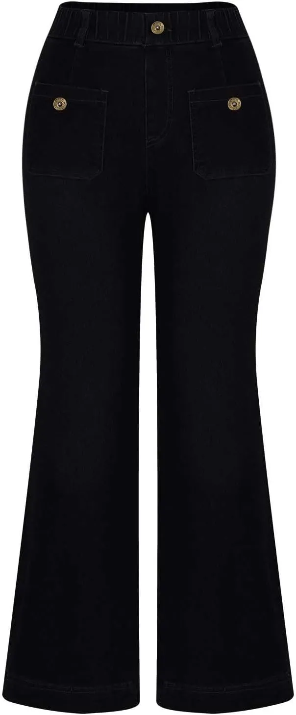 Stretchy Jeans for Women Y2k High Waisted Flare Jeans Fashion Straight Leg Denim Pants Totally Shape Bootcut Jeans