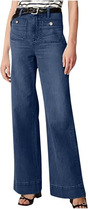 Stretchy Jeans for Women Y2k High Waisted Flare Jeans Fashion Straight Leg Denim Pants Totally Shape Bootcut Jeans