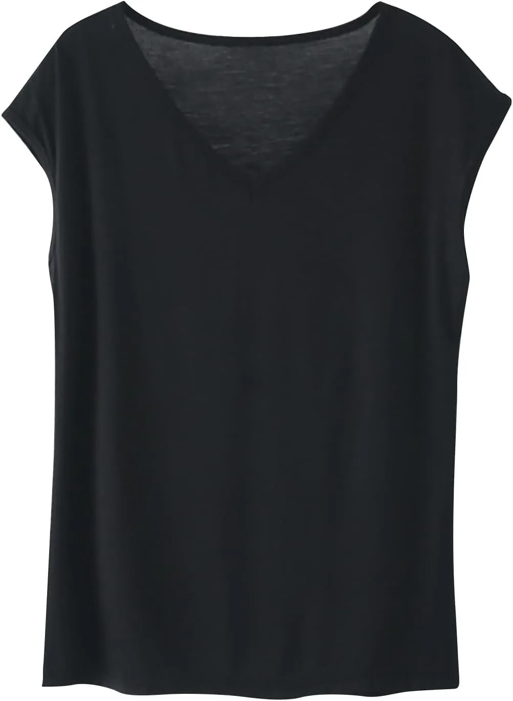 Summer Blouses for Women Fashion Casual V Neck Cap Sleeve Loose Fit Pullover Tops Solid Lightweight Basic Shirts