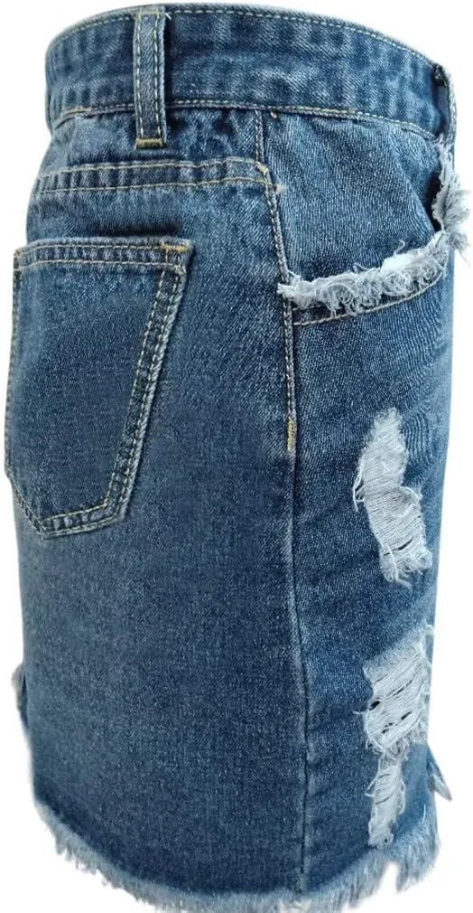 Summer Plus Size Shorts Women's Denim Mini Skirt Women's Skirt Waist Size