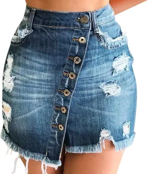 Summer Plus Size Shorts Women's Denim Mini Skirt Women's Skirt Waist Size