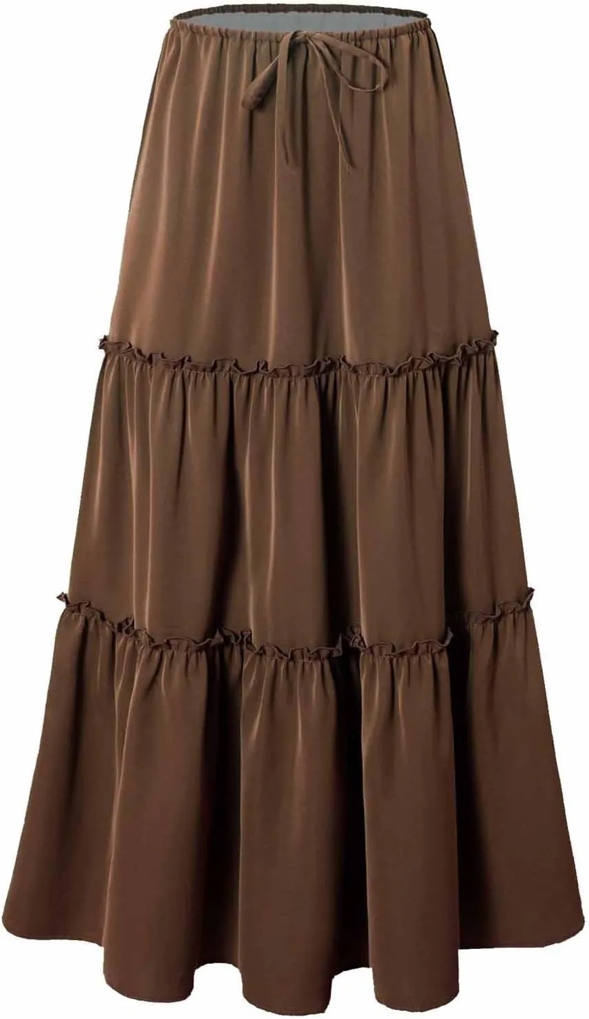Summer Skirts for Women Elegant Smocked Layered Tiered Maxi Skirt Flowy High Waisted A Line Long Dress