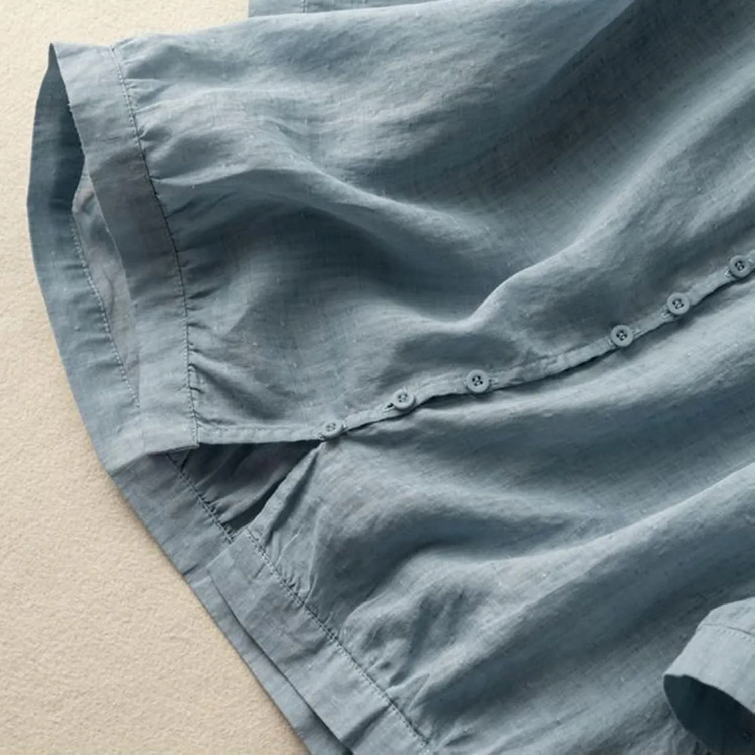 Summer Women Crop Sleeve Cotton Linen Tops 2024 Trendy Baggy T Shirt V-Neck Button-Down Shirts Casual Breathable Blouse
