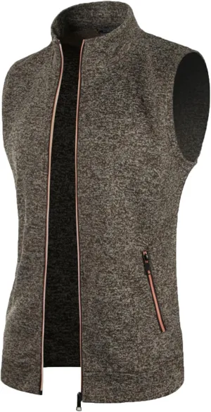 Sweater Vest Men Zipper Mock Neck Fashion Fall Cardigan Sweaters Sleeveless Casual Knitted Tops with Pocket