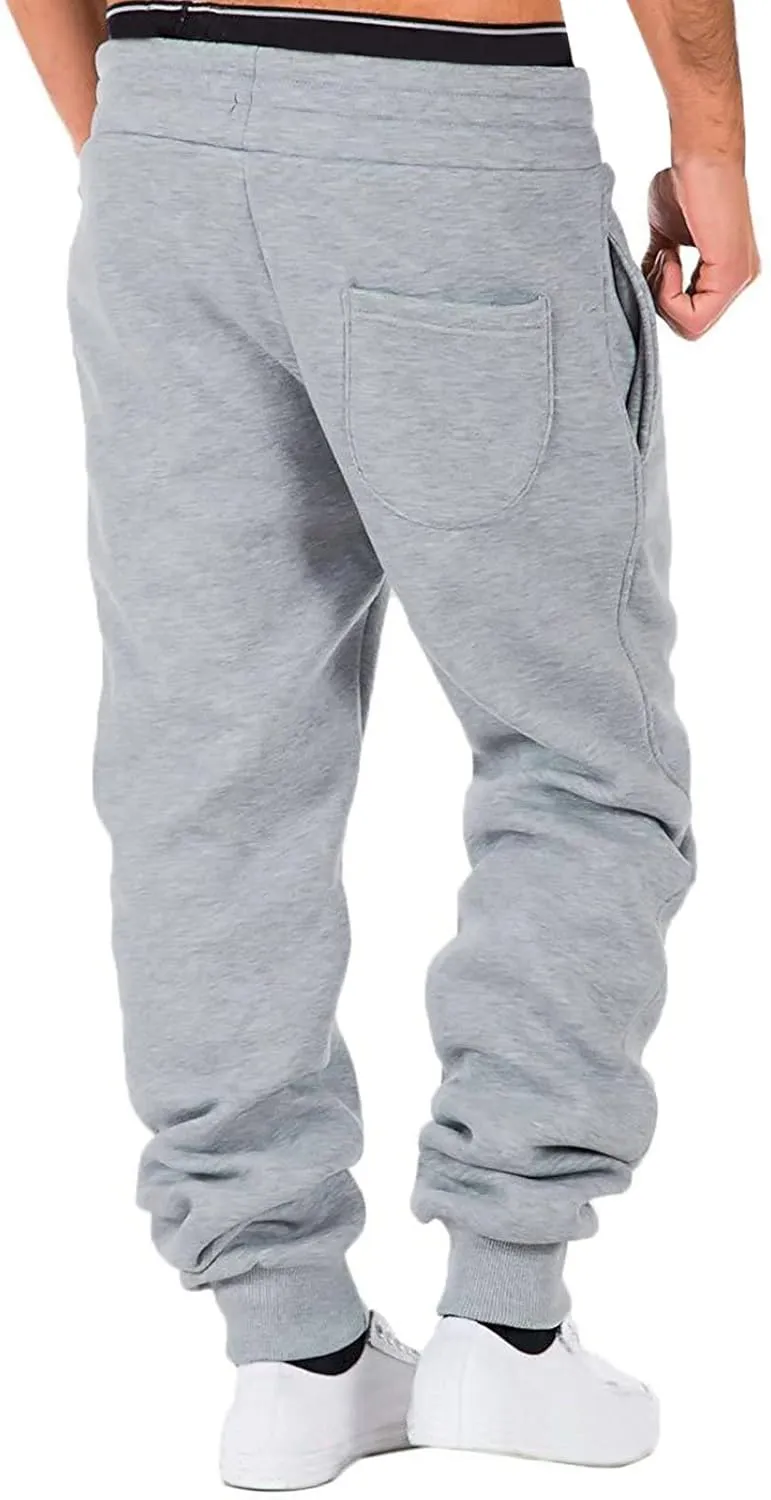 Sweatpants for Men with Pockets Pockets Men's Cargo Sweatpants Open Bottom Straight Leg Casual Fit Baggy Jogger Pants