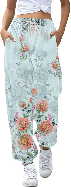 Sweatpants for Women Sweatpants Casual Baggy Drawstring Joggers Elastic Bottom Workout Tapered Trousers Drawstring