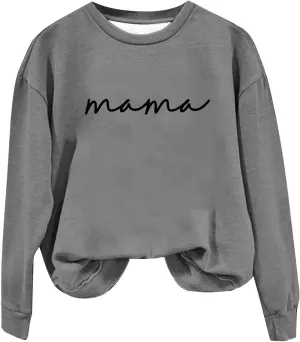 Sweatshirts for Women Letter Printed Cropped Hoodies Round Neck Long Sleeve Sweatshirts Hoodless Loose Pullover Tops