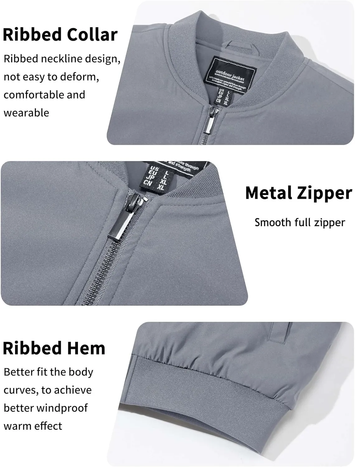TACVASEN Men's Bomber Jackets Thermal Quilted Jacket Water Resistant Warm Winter Coats
