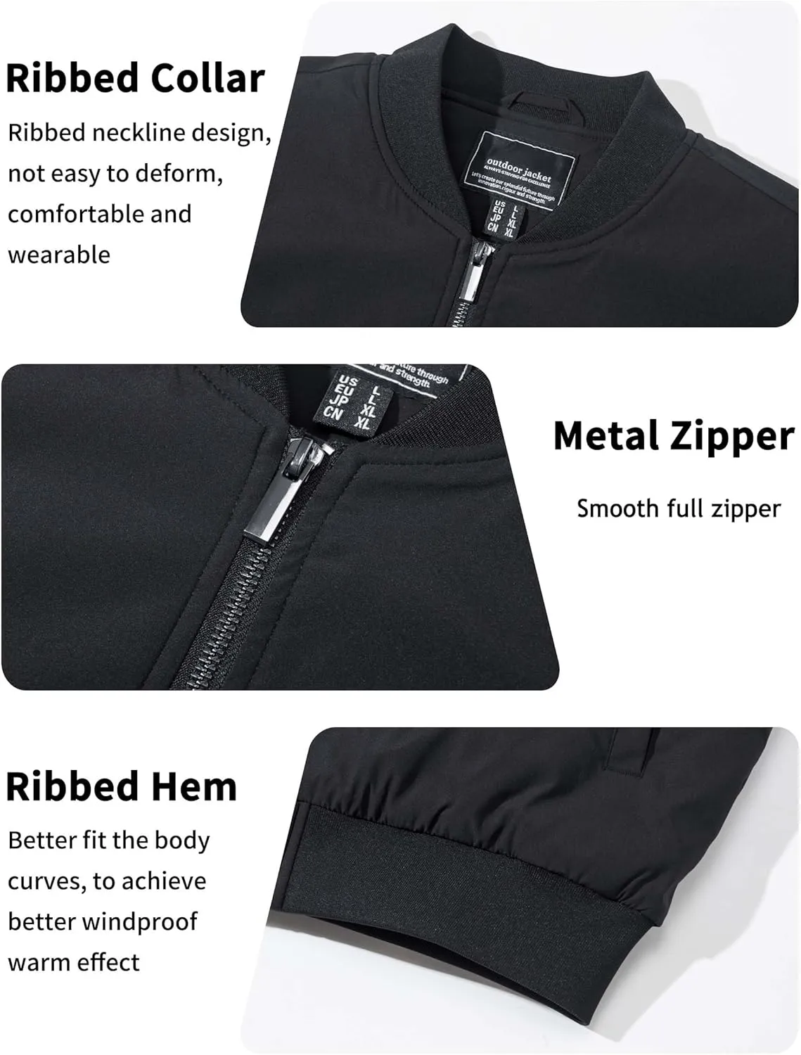 TACVASEN Men's Bomber Jackets Thermal Quilted Jacket Water Resistant Warm Winter Coats