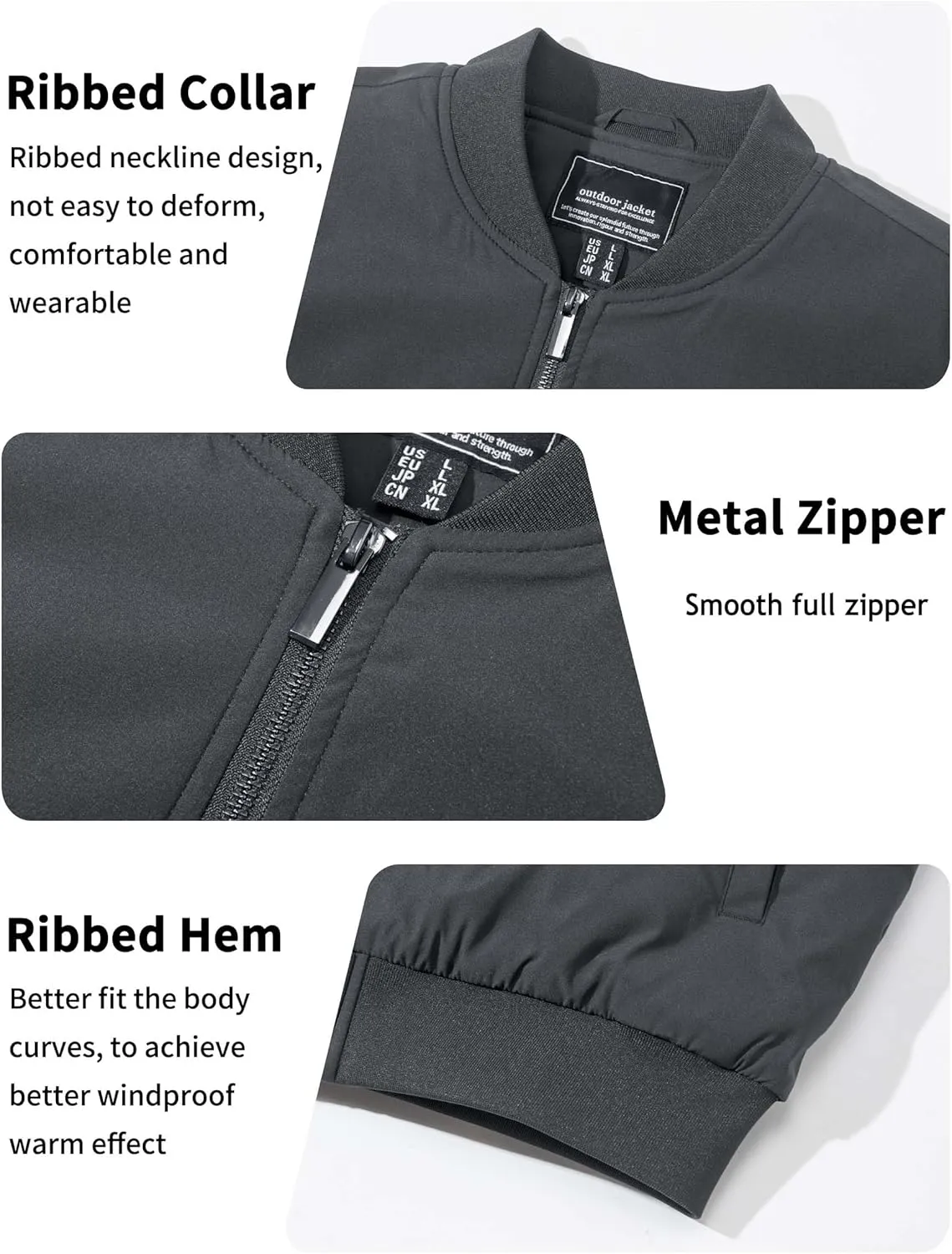TACVASEN Men's Bomber Jackets Thermal Quilted Jacket Water Resistant Warm Winter Coats
