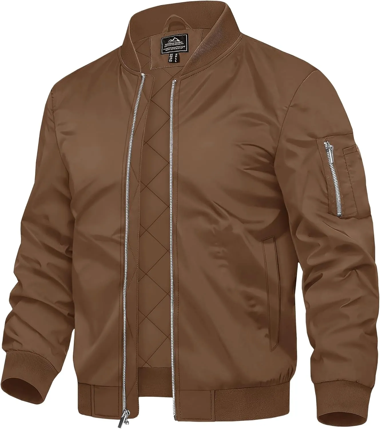 TACVASEN Men's Bomber Jackets Thermal Quilted Jacket Water Resistant Warm Winter Coats