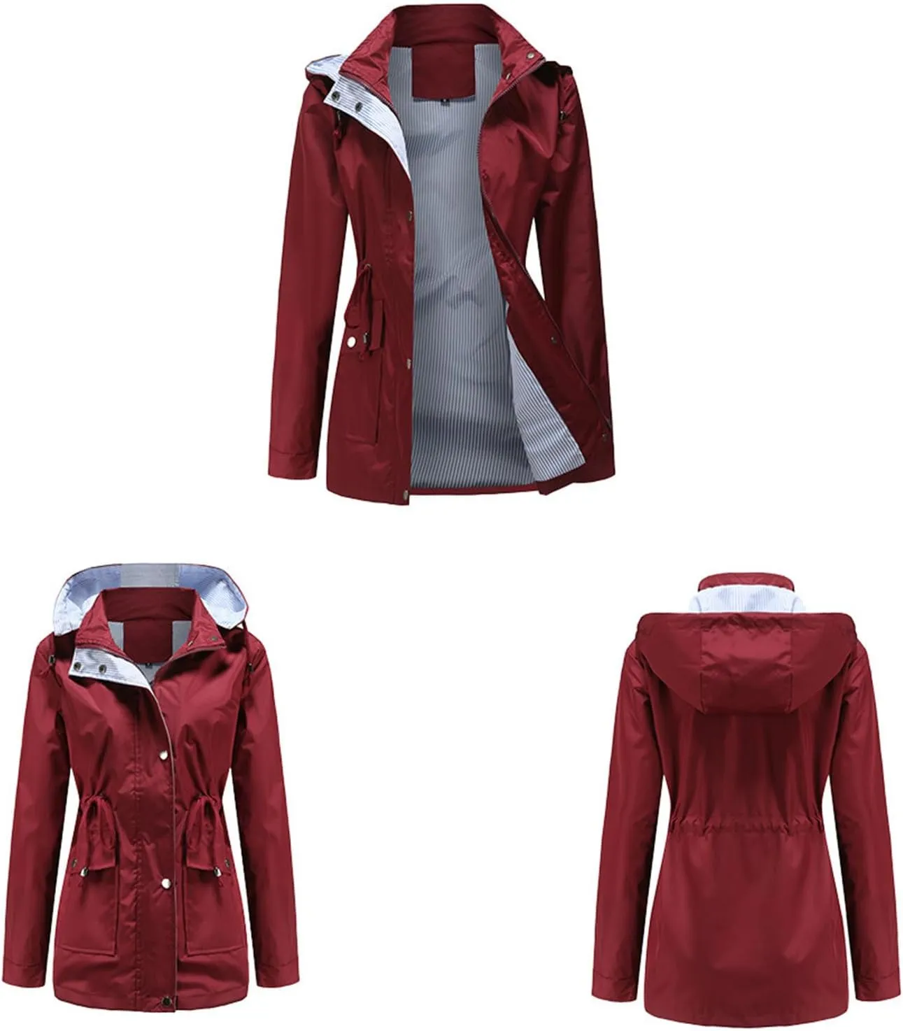 TARIENDY Women Rain Jacket Waterproof Outdoor Sportswear Casual Hiking Jacket Lightweight Travel Outerwear Hooded Raincoat