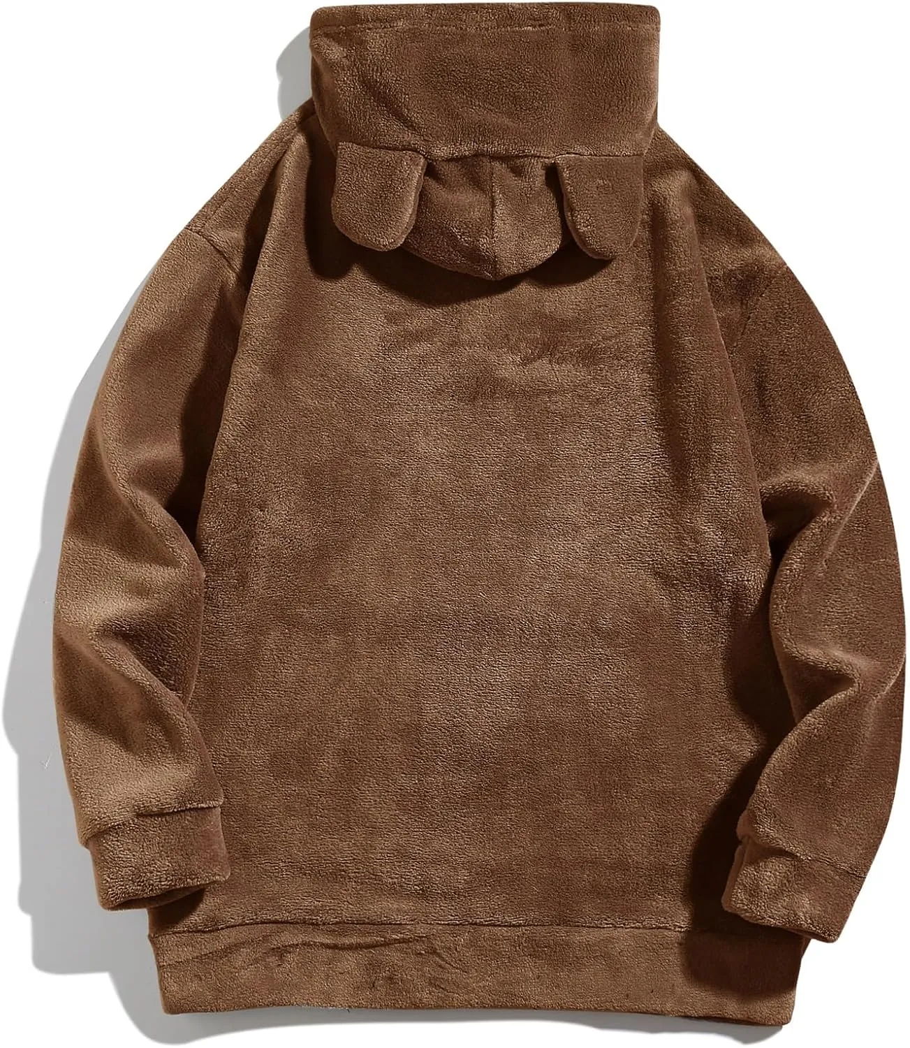 Thatrich Mens Fleece Sweatshirt Sherpa Hoodie with Cute Terry Bear Ears Oversized Long Sleeve Pullover Warm Winter Sweatshirt