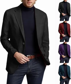 Thatrich Suit Jacket for Men Lightweight Fall Work Tops Long Sleeve Office Shirts Formal Business Casual Shirts Cardigan Coat