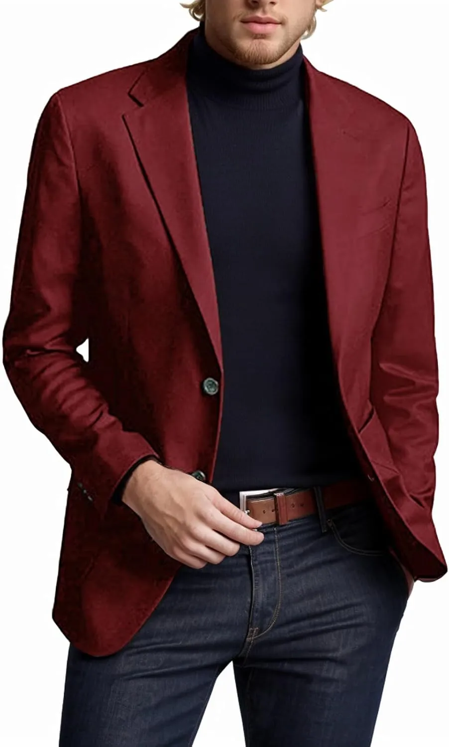 Thatrich Suit Jacket for Men Lightweight Fall Work Tops Long Sleeve Office Shirts Formal Business Casual Shirts Cardigan Coat