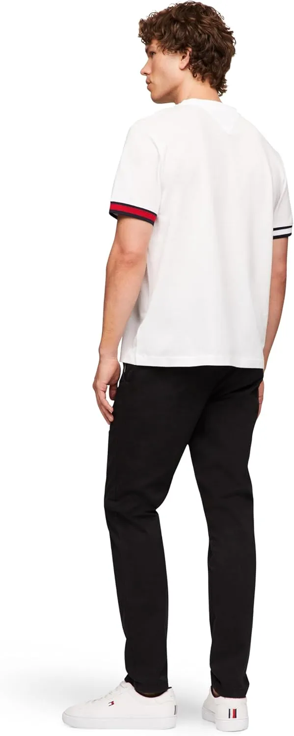 Tommy Hilfiger Men's Short Sleeve Breathable Cotton T-Shirts with Cuff Design