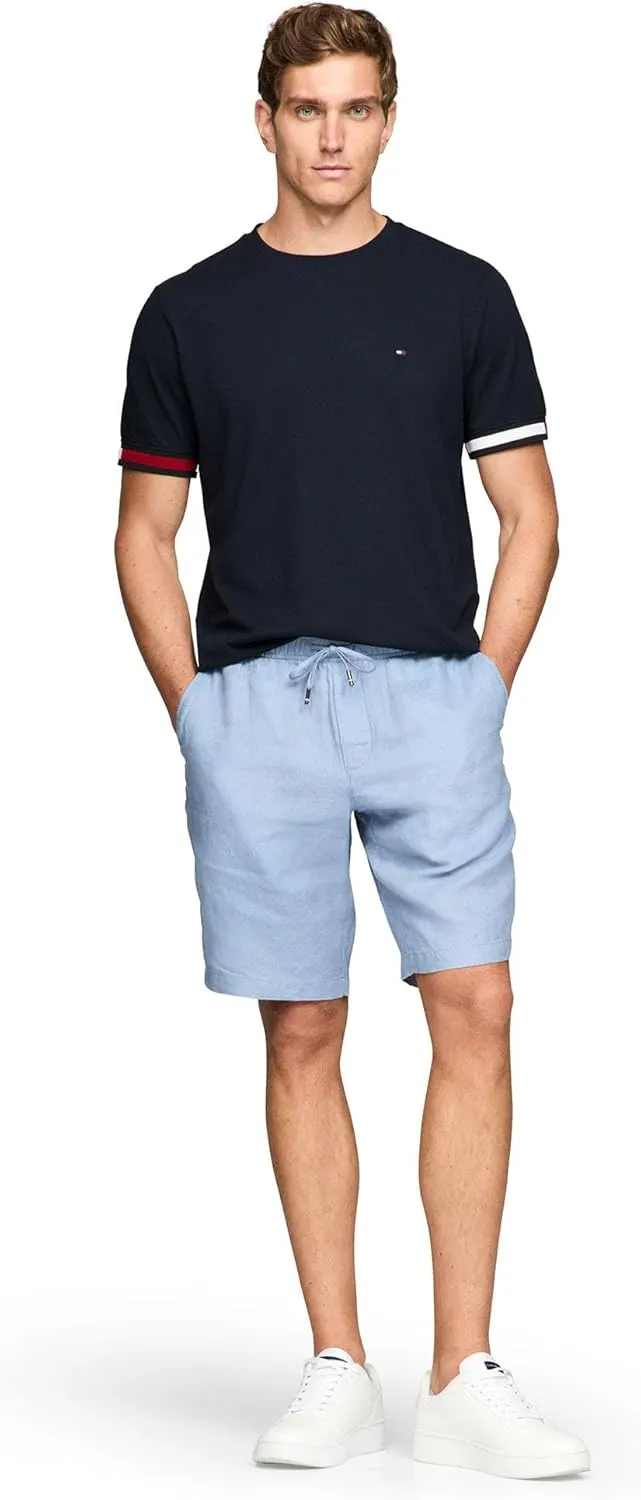Tommy Hilfiger Men's Short Sleeve Breathable Cotton T-Shirts with Cuff Design