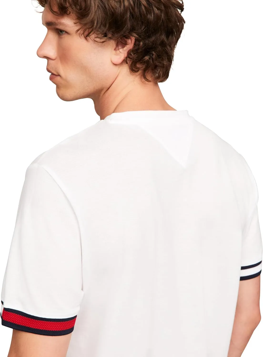 Tommy Hilfiger Men's Short Sleeve Breathable Cotton T-Shirts with Cuff Design