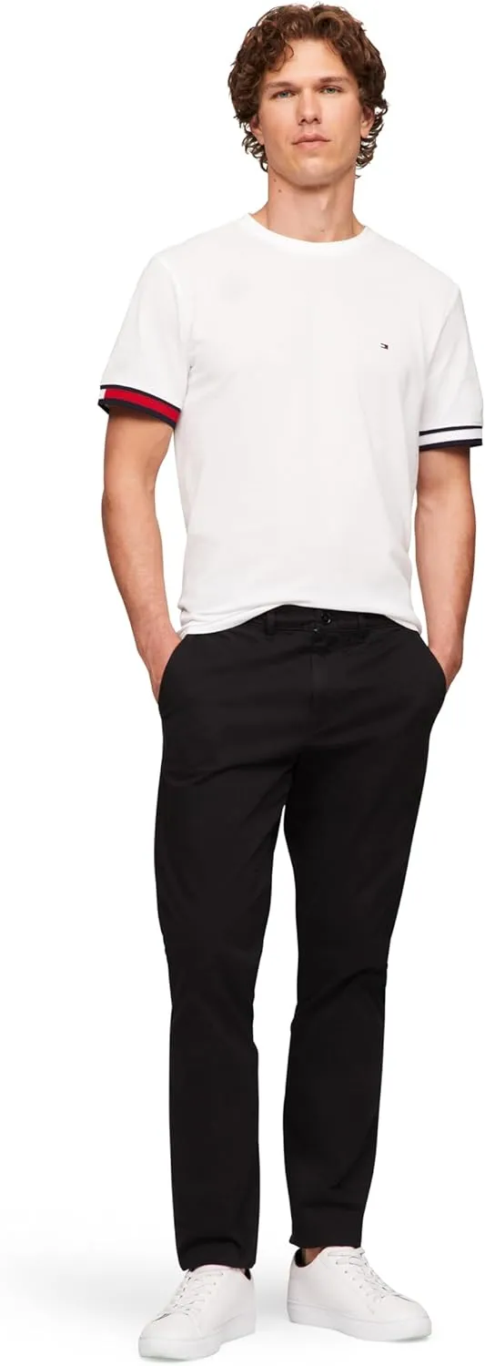 Tommy Hilfiger Men's Short Sleeve Breathable Cotton T-Shirts with Cuff Design