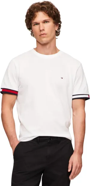 Tommy Hilfiger Men's Short Sleeve Breathable Cotton T-Shirts with Cuff Design