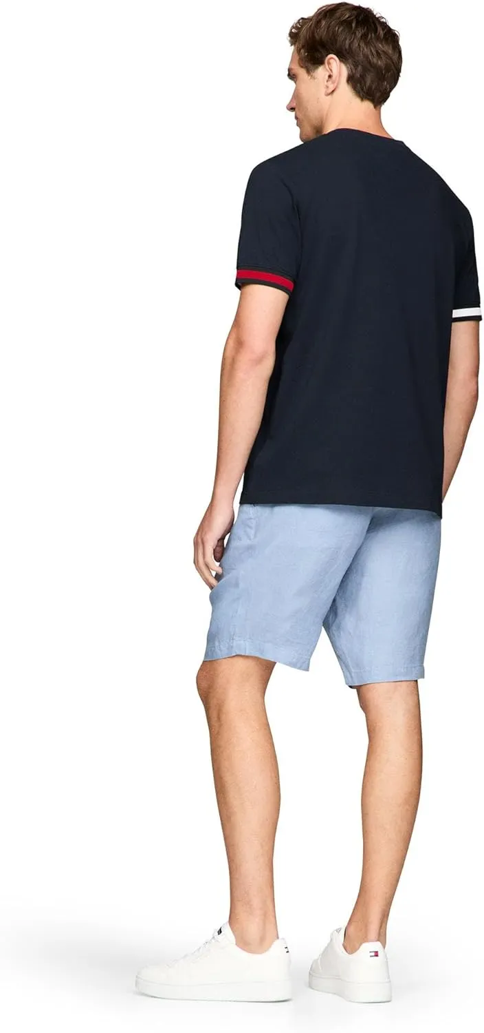 Tommy Hilfiger Men's Short Sleeve Breathable Cotton T-Shirts with Cuff Design