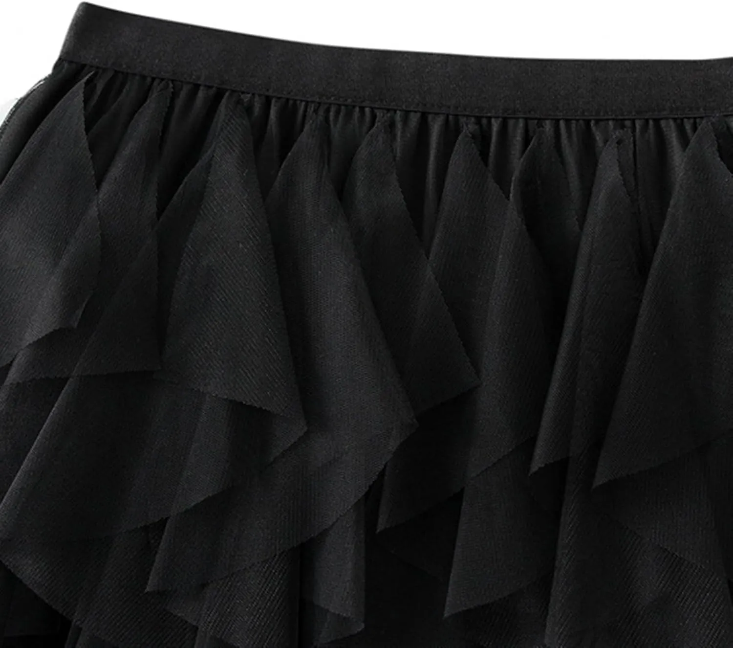 Tulle Skirts for Women A Line Dance Skirts Elastic Waist Flowy Skirts Layered Mesh Skirts Minin Irregular Tutu Skirts