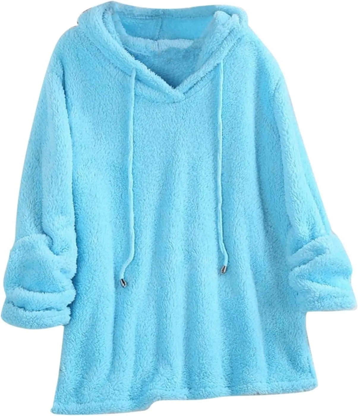 TUQIDEWU Womens Sweatshirt, Womens Hoodies Fuzzy Hooded Sweatshirt Fleece Hoodie Pullover Sherpa Sweater Fluffy Coat 2024