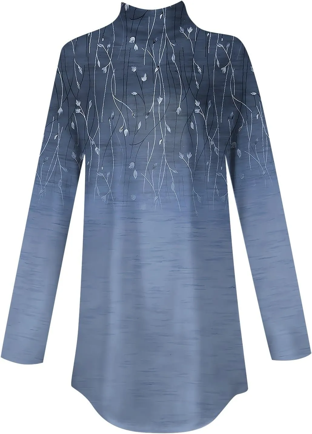 Turtle Necks Tops for Women Long Sleeve Shirts Mock Turtleneck Dressy Blouses Drop Shoulder Long Tunic Top