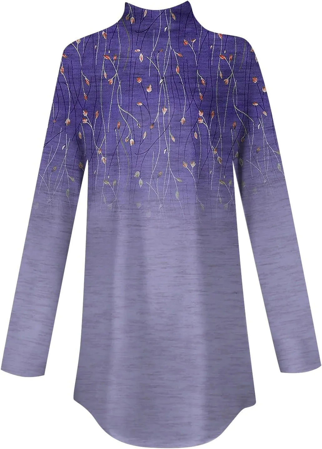Turtle Necks Tops for Women Long Sleeve Shirts Mock Turtleneck Dressy Blouses Drop Shoulder Long Tunic Top