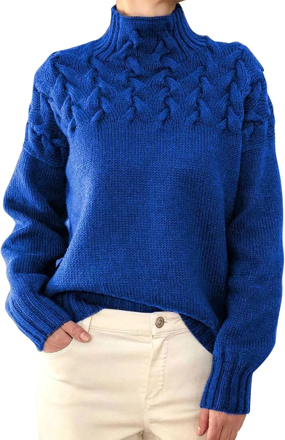 Turtleneck Sweaters for Women 2024 Basic Knit Ribbed Long Sleeve Slim Fit Casual T-Shirts Fashion Trendy Pullover Top